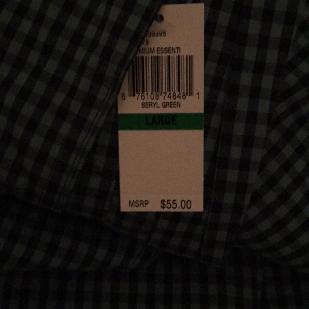 IZOD-Mens Premium Essentials Stretch Beryl Gingha - Picture 5 of 5